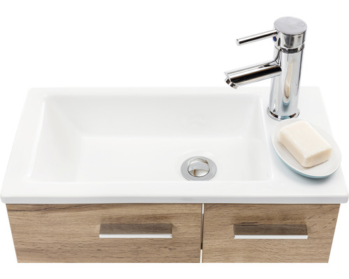 Umývadlo s batériou, mydlom a spodnou skrinkou