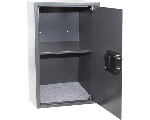 Otvorený trezor s policou a plstenou vložkou