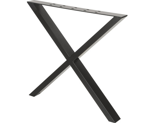 Kovová noha stola v tvare X s montážnou doskou