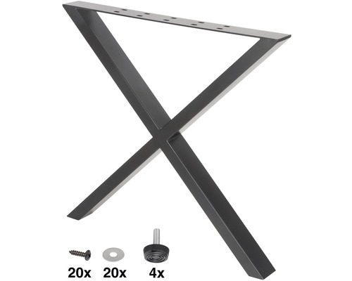 Kovová stolová podnož do X vrátane upevňovacieho materiálu