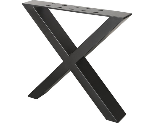 Kovová stolová noha v tvare X s montážnou doskou