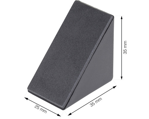 Plastový rohový konektor, 25 x 35 x 35 mm