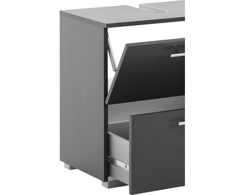 Skrinka pod umývadlo so zásuvkami a otvoreným výklopom