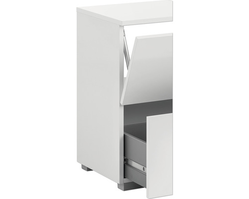 Biela kúpeľňová skrinka so zásuvkou a výklopnou priehradkou