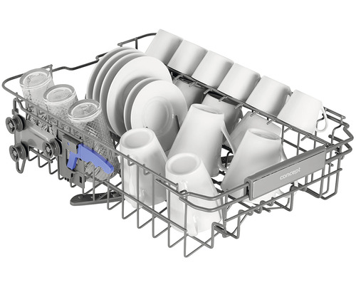 Horný kôš umývačky riadu s riadom
