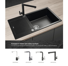 Granitový drez CONCEPT Linea 86x50 cm čierny DG10L60DG