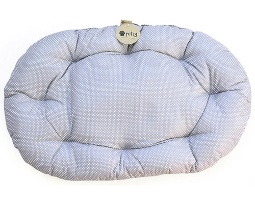 Oválna posteľ pre psov s bodkovaným vzorom