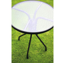 Záhradný stôl Rojaplast ZWMT-03 Ø60 cm kovový so sklenenou doskou-thumb-1