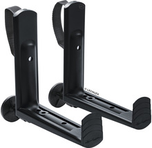 Dva čierne držiaky na kvetináče na montáž na stenu