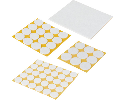 Sada klzákov na nábytok s plstenými klzákmi v rôznych tvaroch a veľkostiach na upevnenie