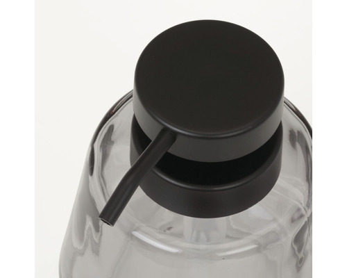 Sklenený dávkovač mydla s dávkovacou hlavou