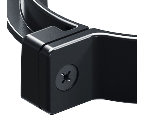 Detail čierneho držiaka so skrutkou