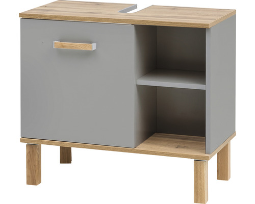 Skrinka pod umývadlo s dvierkami a otvorenou policou