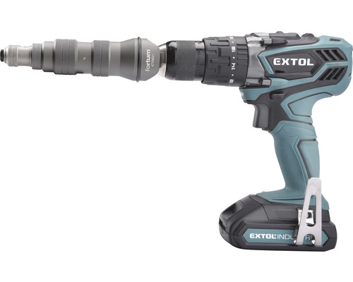 Akumulátorový skrutkovač na sadrokartón Extol s nadstavcom Fortum