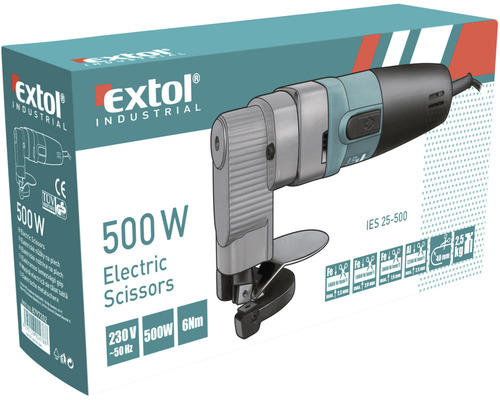 Elektrické nožnice Extol Industrial v obale produktu