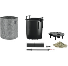 Súprava kvetináčov s vnútornou vložkou, substrátom, ukazovateľom hladiny vody a kvetináčom