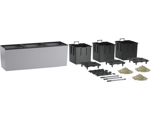 Vyvýšený záhon s vložkami pre rastliny, zavlažovacím systémom, substrátom a príslušenstvom