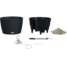 Kvetináč so zavlažovacím systémom, ukazovateľom hladiny vody a keramzitom