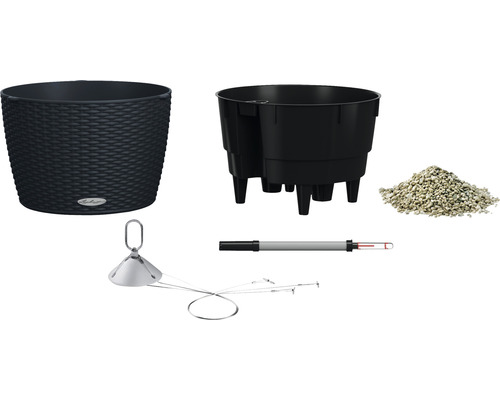 Kvetináč so zavlažovacím systémom, ukazovateľom hladiny vody a keramzitom