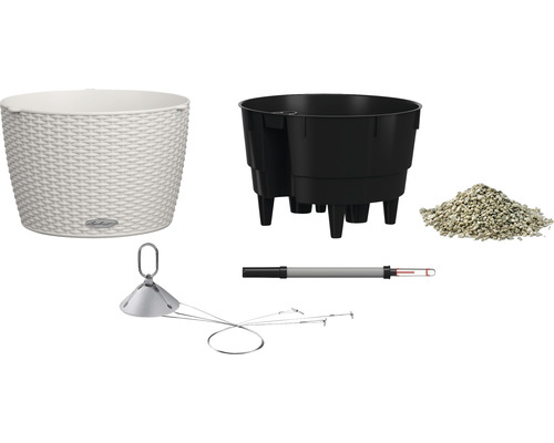 Kvetináč, vložka pre rastliny, keramzit, ukazovateľ hladiny a zavlažovací systém