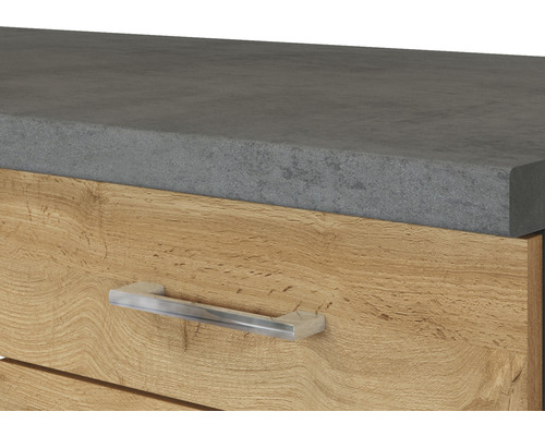 Detail nábytku s pracovnou doskou a zásuvkou