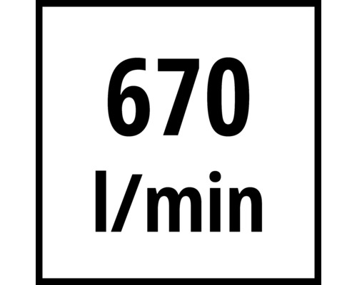 Symbol pre dopravné množstvo 670 litrov za minútu