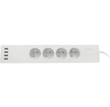Wifi predlžovací kábel iQtech SmartLife WT004 IQ00109 so 4 zásuvkami a 4 USB zdierkami 10 A 1,8 m biely-thumb-4