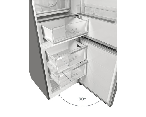 Vnútro chladničky s niekoľkými priehľadnými zásuvkami