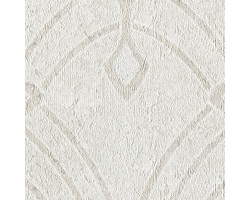 Detail bielej štruktúrovanej tapety s kosoštvorcovým vzorom