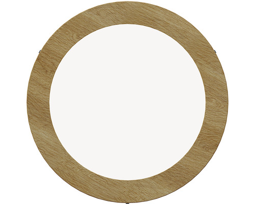 Okrúhle zrkadlo s dreveným rámom