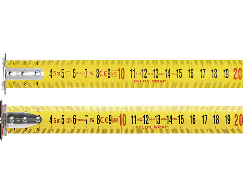 Dva žlté zvinovacie metre s kovovým zámkom