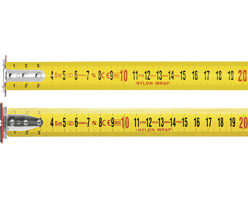Žltý zvinovací meter s metrickými jednotkami