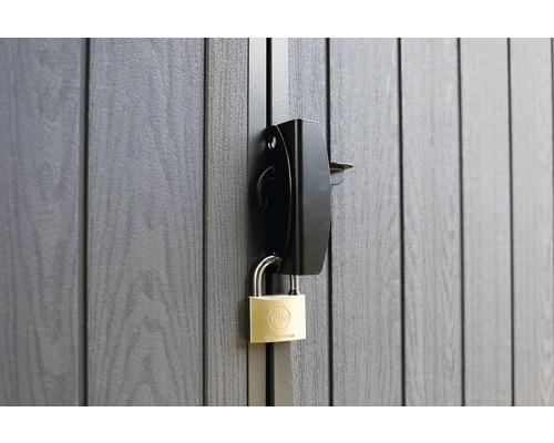 Zámok s visiacim zámkom na drevených dverách