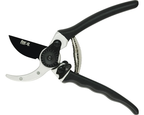 Záhradné nožnice s čiernou čepeľou a rukoväťou