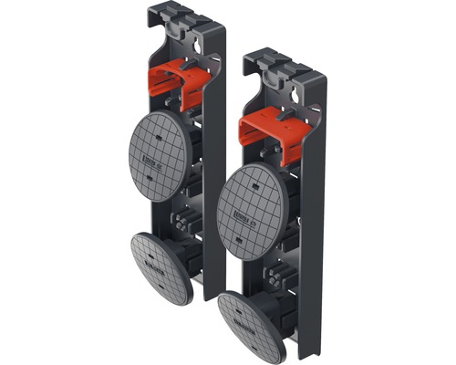 Dva držiaky odpadkových košov na montáž na stenu