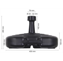 Obrázok stojana na slnečníky s rozmermi