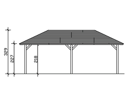 Technický výkres pavilónu s rozmermi