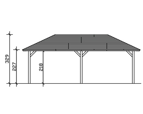 Technický nákres altánku s rozmermi