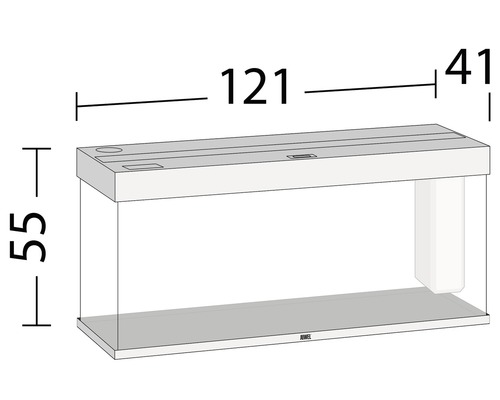 Akvárium s rozmermi 121 x 41 x 55 cm