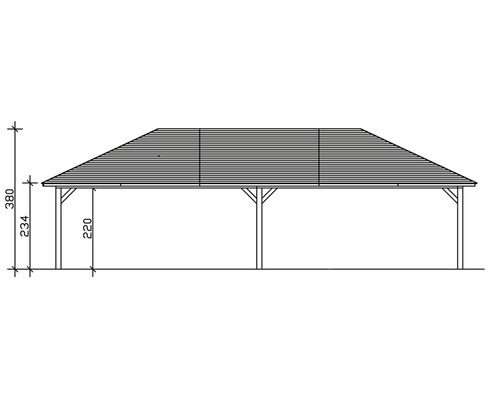 Technický výkres altánku s rozmermi