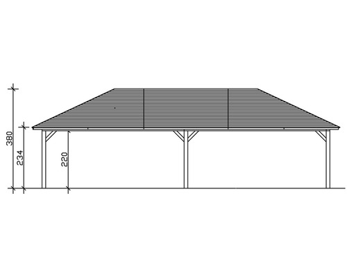 Nákres altánku s rozmermi