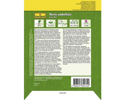Vrecúško semien FloraSelf Iberis umbellata Fairy Mix s návodom