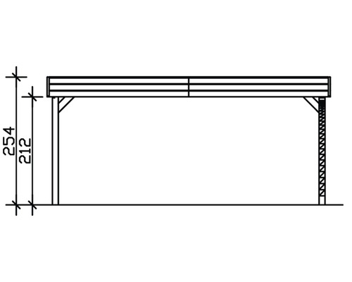 Ilustrácia drevenej konštrukcie s výškovými údajmi