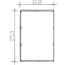 Technický nákres obdĺžnika s rozmermi 168 x 253.