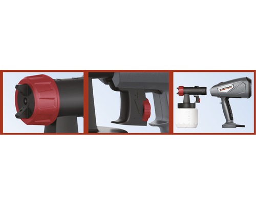 Detailný pohľad na striekaciu pištoľ na farbu pre renovácie a kutilské projekty