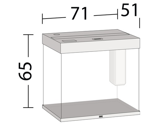 Obrázok s rozmermi akvária