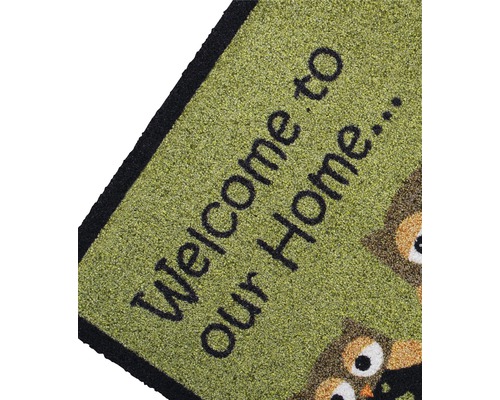 Rohožka s nápisom Vitajte doma a motívmi sov
