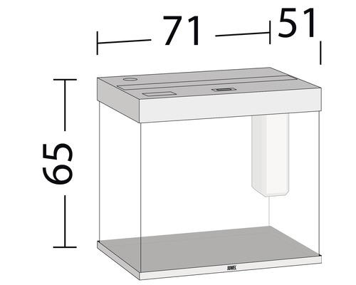 Obrázok akvária s rozmermi