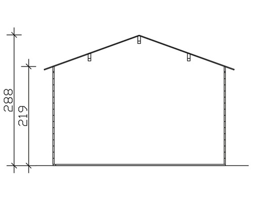 Diagram záhradného domčeka s rozmermi