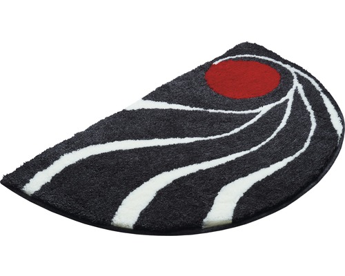 Polkruhový koberec s abstraktným vzorom do interiéru